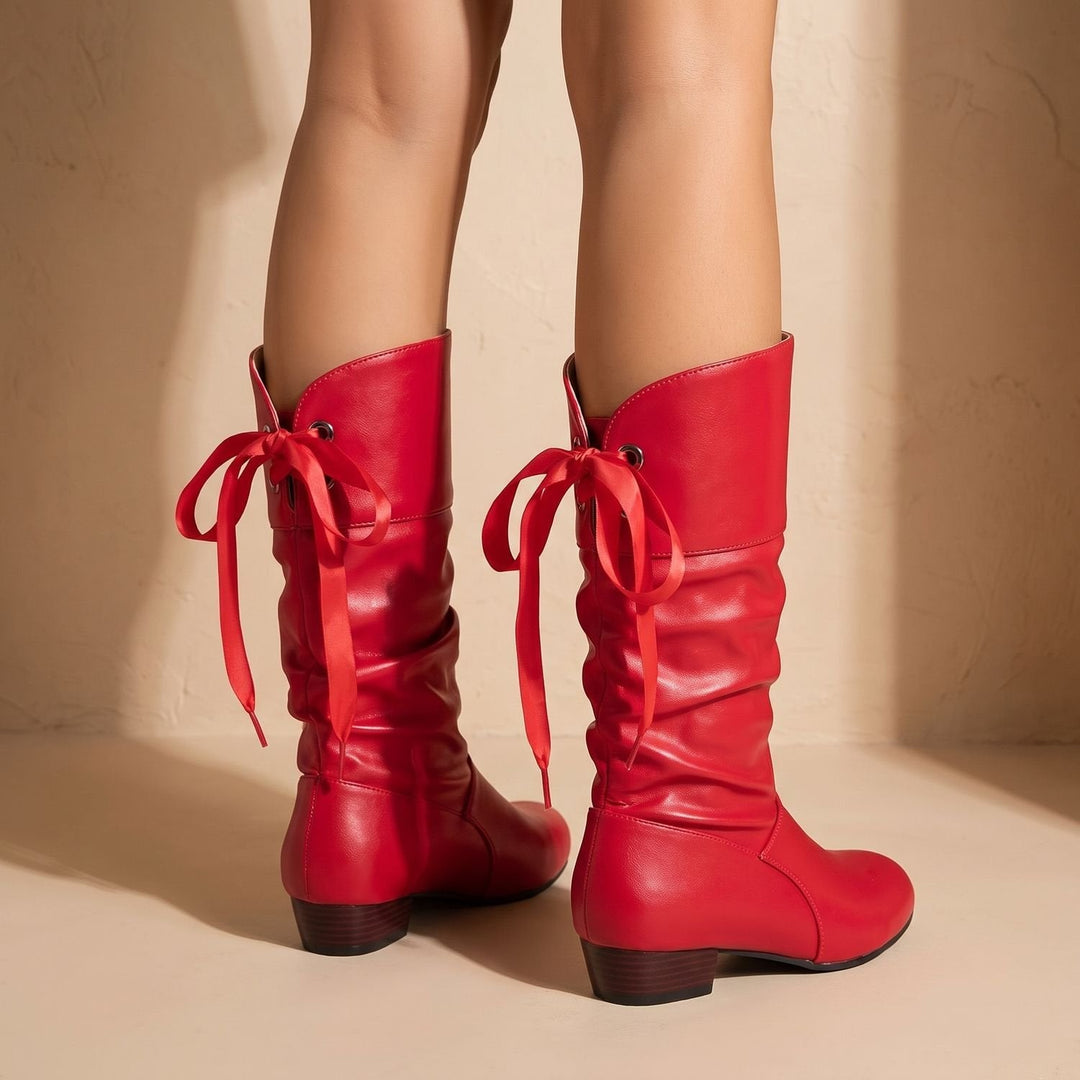 Damen Stiefeletten aus Kunstleder mit Blockabsatz (9)