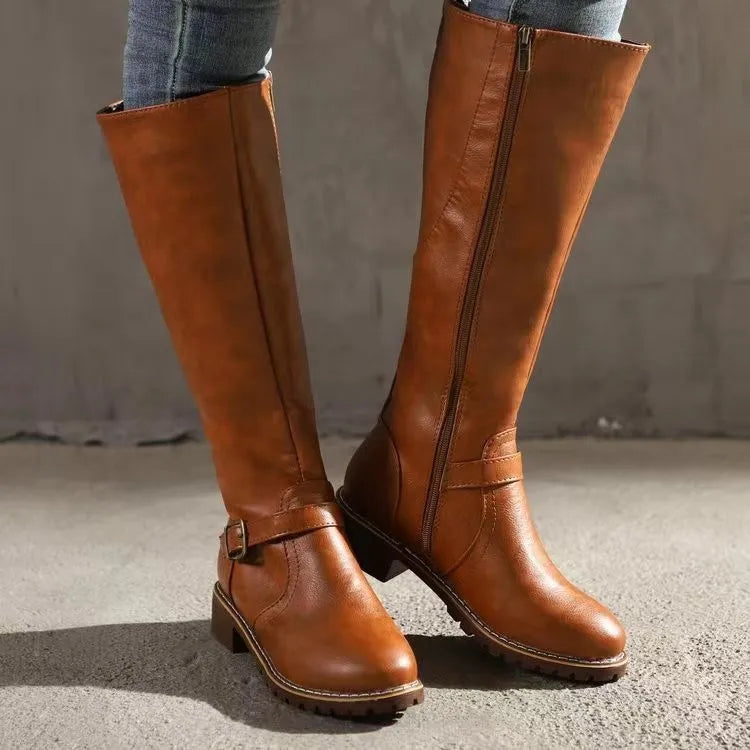 Damen Stiefeletten aus Leder mit orthopädischer Stütze in Hellbraun