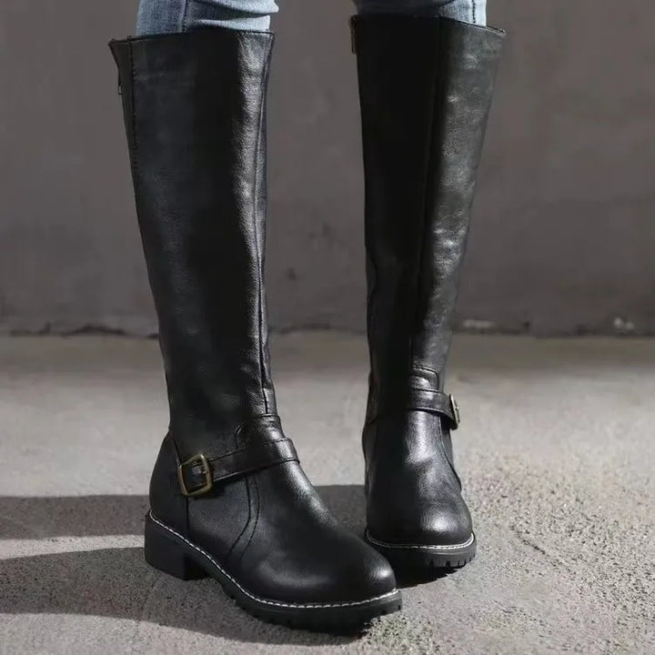 Damen Stiefeletten aus Leder mit orthopädischer Stütze in Schwarz
