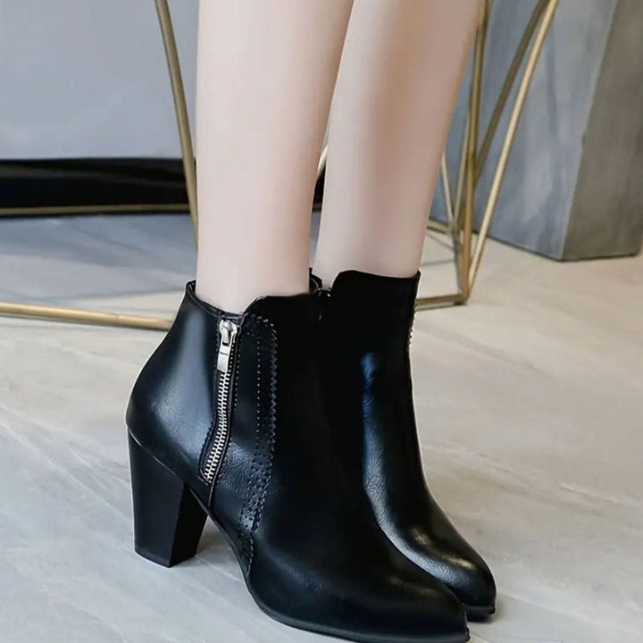 Damen Stiefeletten elegant aus Kunstleder (6)