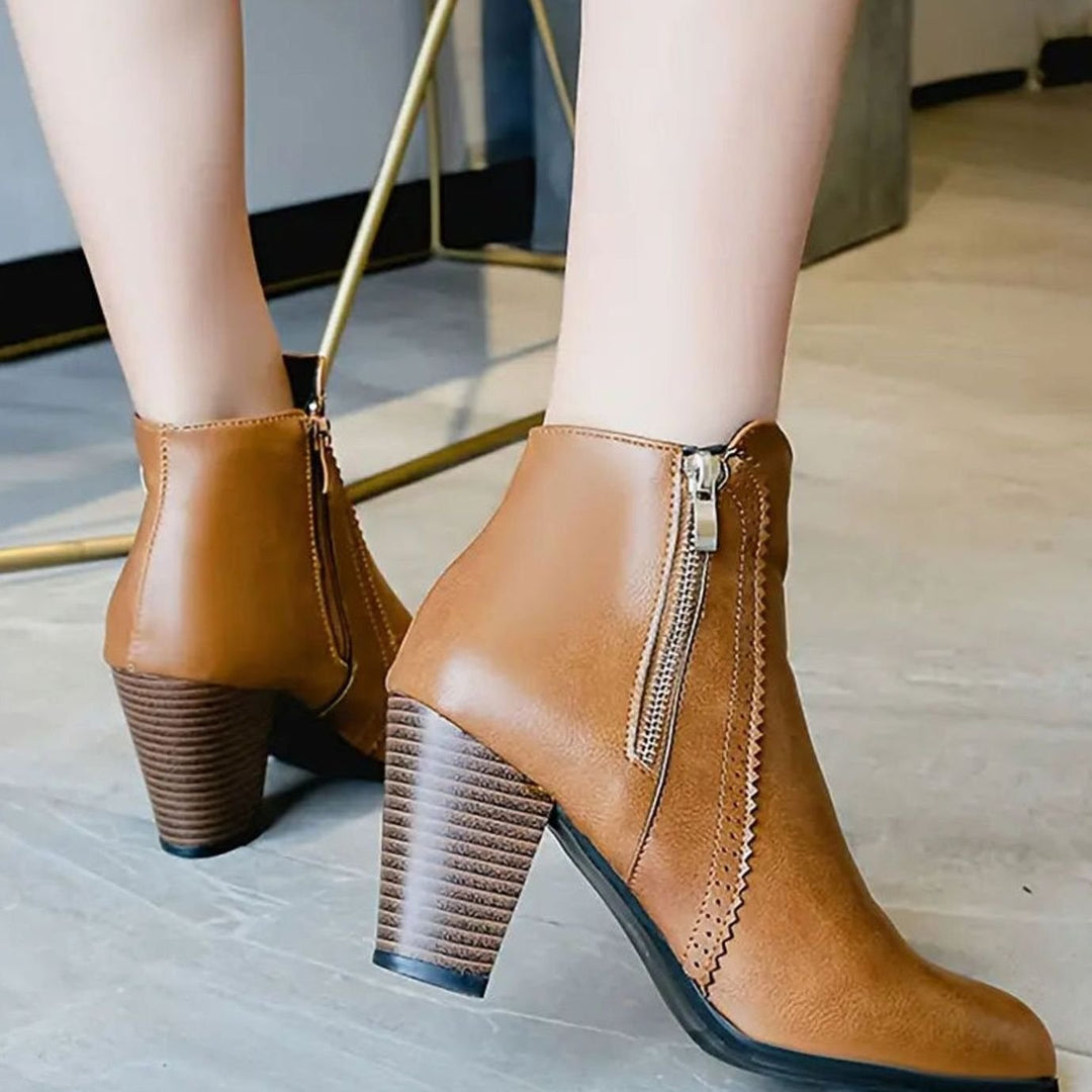 Damen Stiefeletten elegant aus Kunstleder (7)