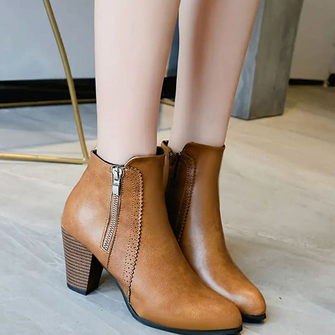 Damen Stiefeletten elegant aus Kunstleder (8)