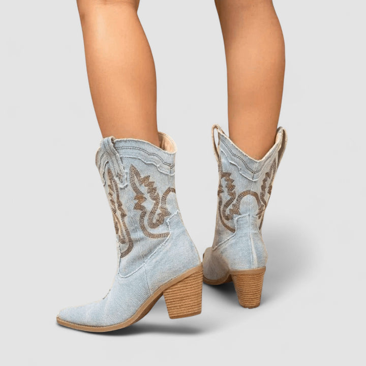 Damen Stiefeletten für Herbst im Western-Stil (3)