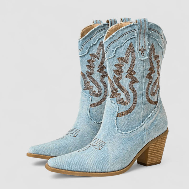 Damen Stiefeletten für Herbst im Western-Stil (4)
