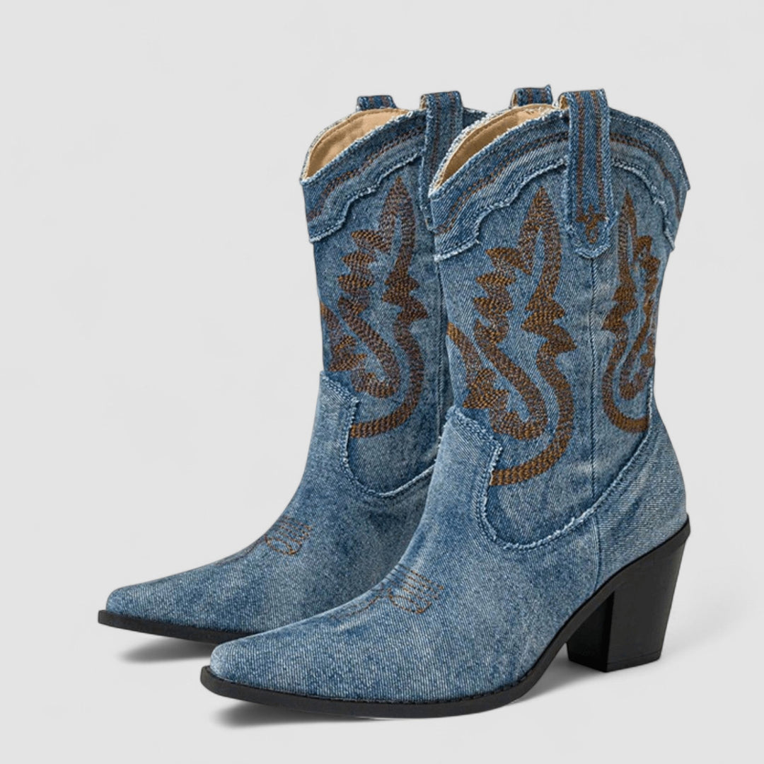 Damen Stiefeletten für Herbst im Western-Stil (8)