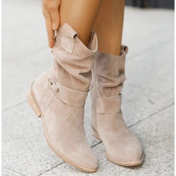 Damen Stiefeletten für Herbst Mode Outfits in Beige