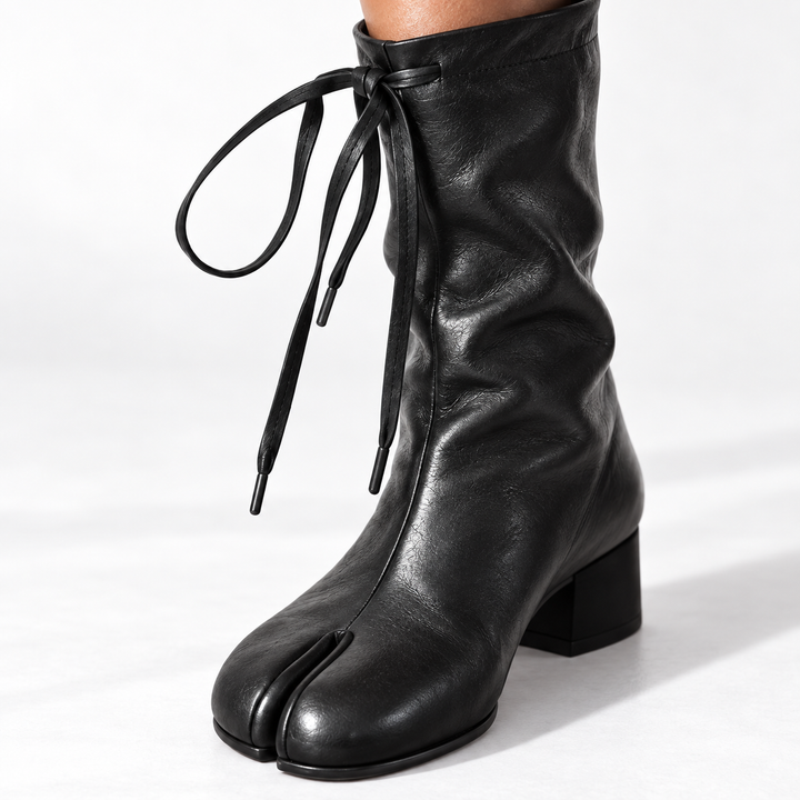 Damen Stiefeletten Halbhoch mit Blockabsatz in Schwarz 3