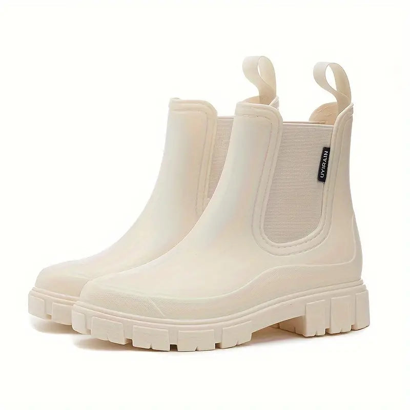 Damen Stiefeletten im Chelsea-Stil zum Alltag in Beige