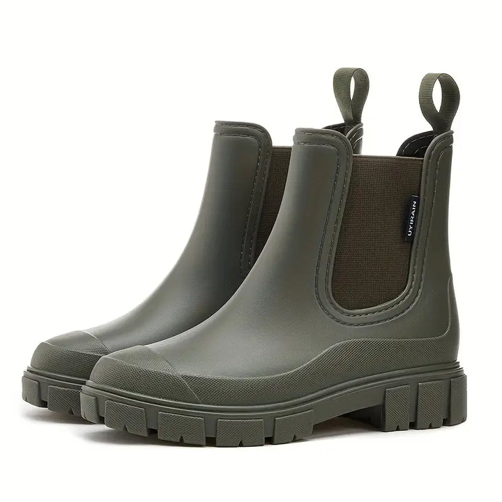 Damen Stiefeletten im Chelsea-Stil zum Alltag in Grün