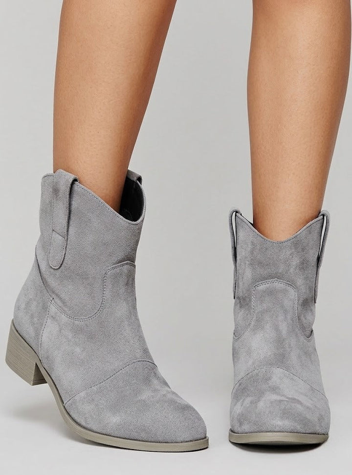 Damen Stiefeletten im modernen Ranchstil in Grau