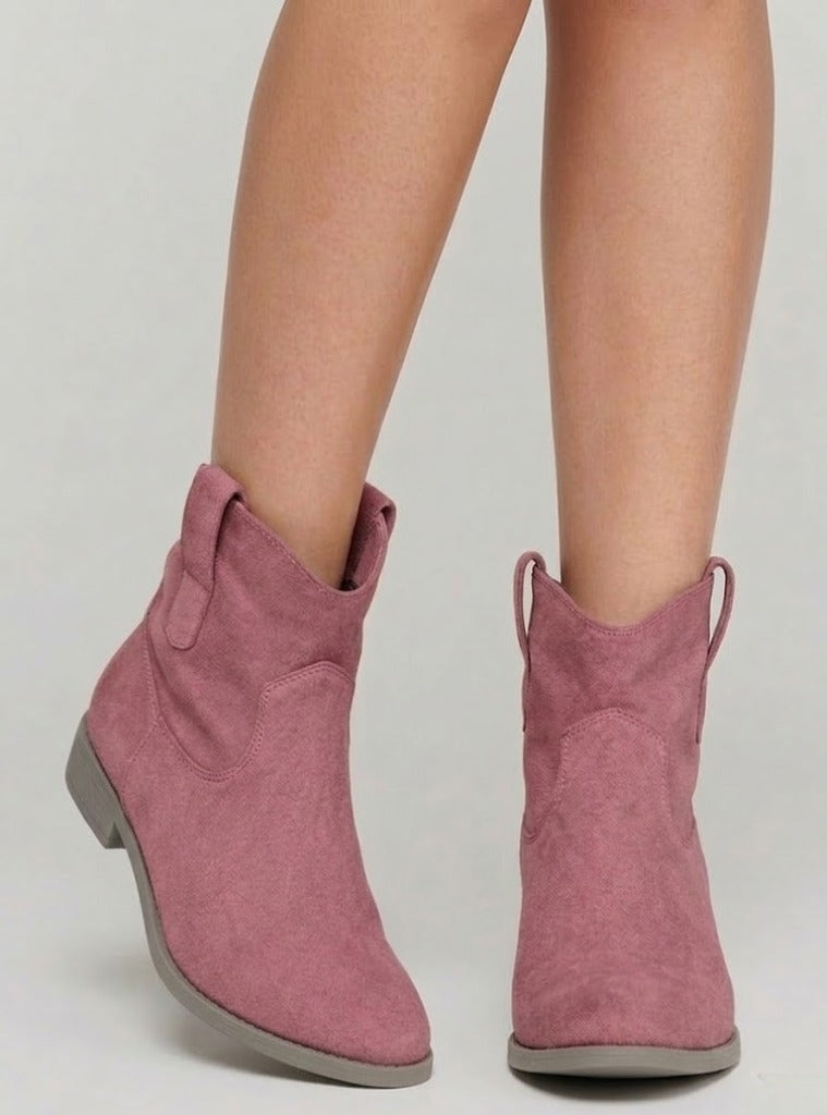Damen Stiefeletten im modernen Ranchstil in Lila