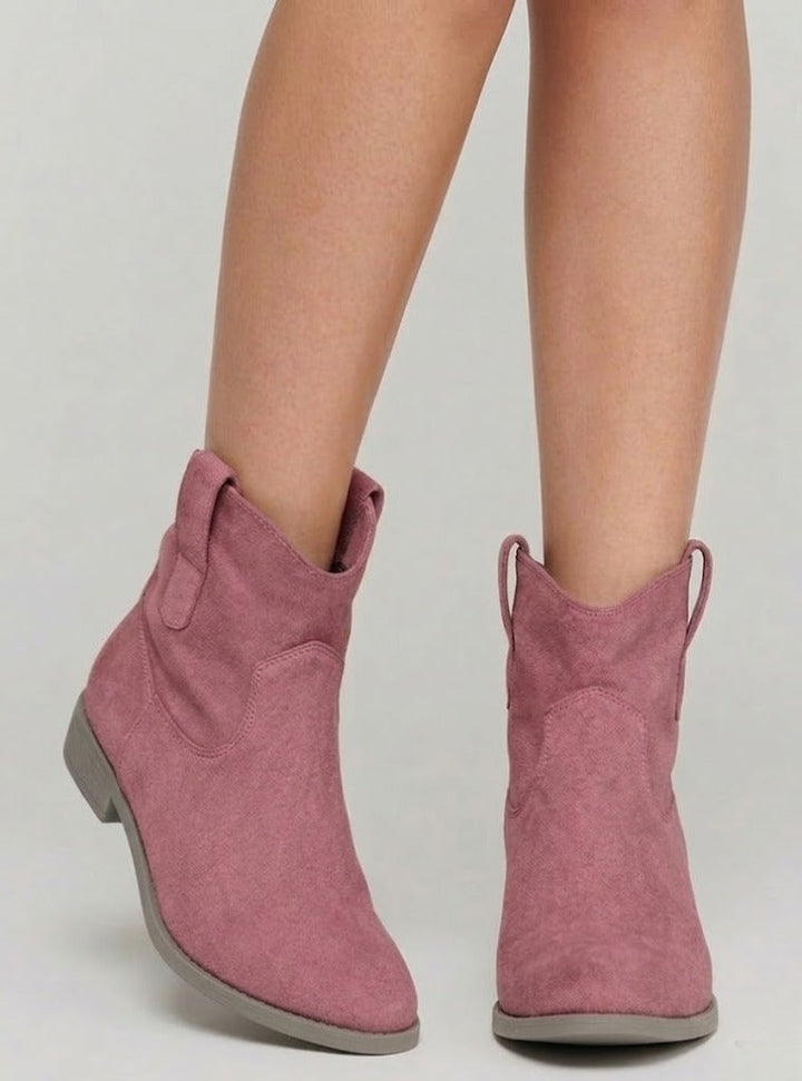 Damen Stiefeletten im modernen Ranchstil in Lila
