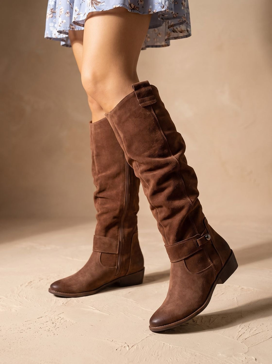Damen Stiefeletten im Slouchy-Stil für den Winter in Braun