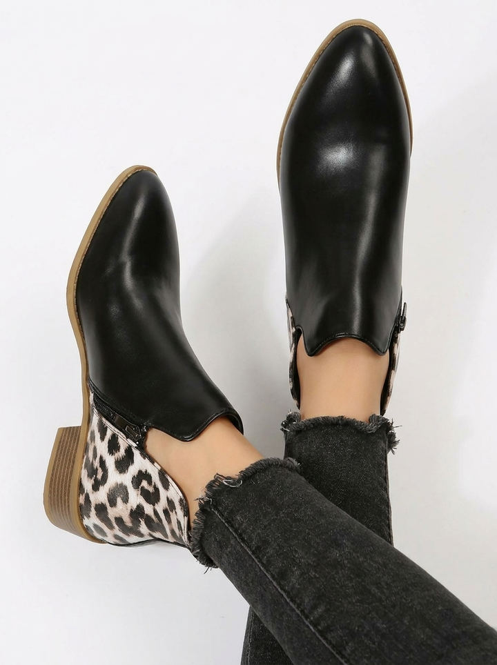 Damen Stiefeletten im Tierdruck elegant (15)