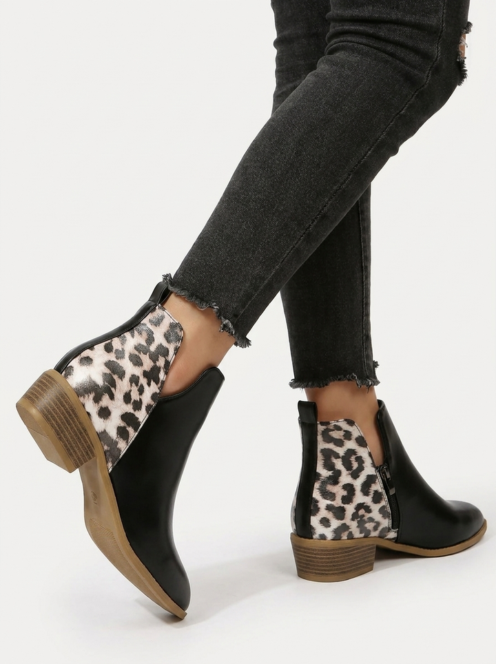 Damen Stiefeletten im Tierdruck elegant (16)