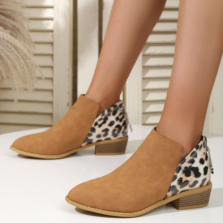 Damen Stiefeletten im Tierdruck elegant in Braun