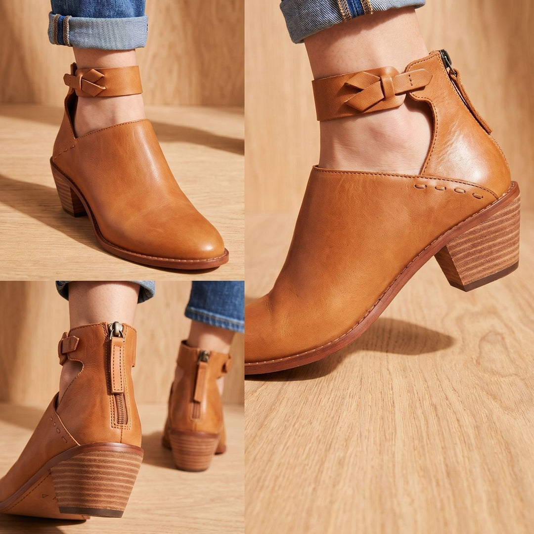 Damen Stiefeletten im Western-Stil für Herbst in Beige