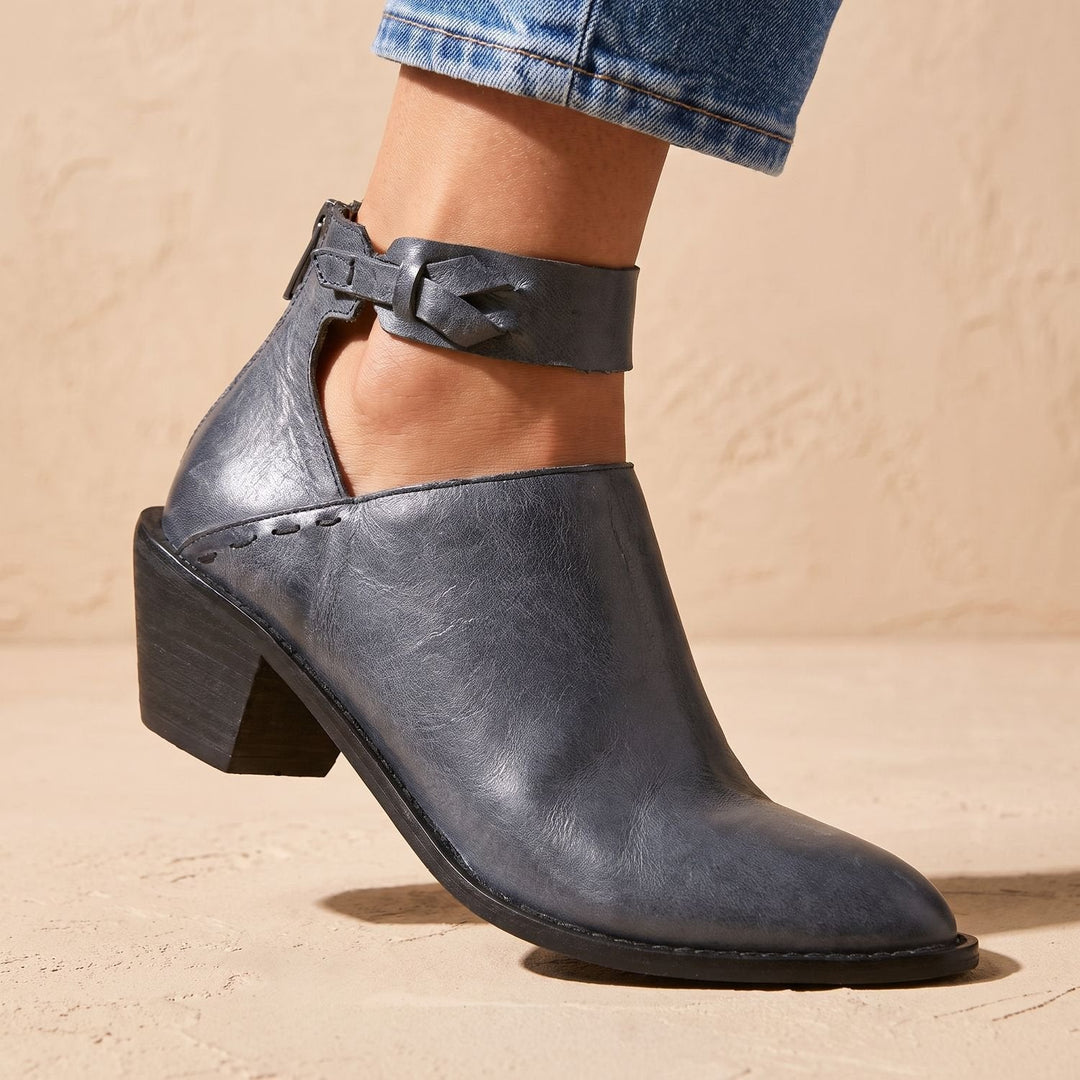 Damen Stiefeletten im Western-Stil für Herbst in Blau