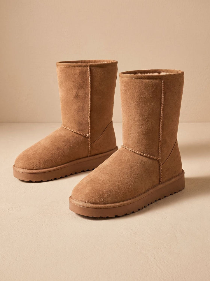 Damen Stiefeletten im Wildleder-Look für Winter (3)