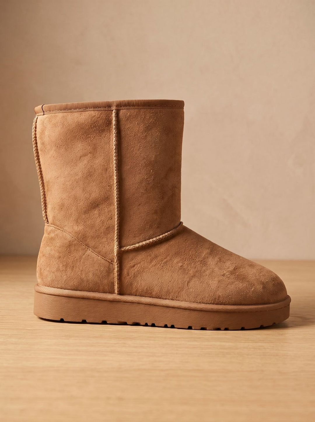 Damen Stiefeletten im Wildleder-Look für Winter in Beige