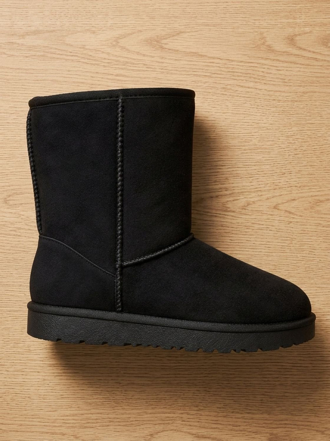 Damen Stiefeletten im Wildleder-Look für Winter in Schwarz