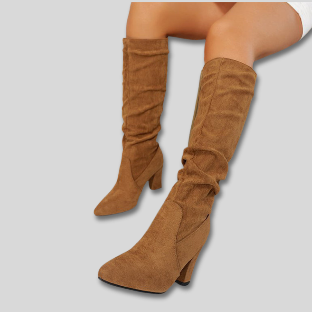 Damen Stiefeletten mit Blockabsatz aus Wildleder (3)