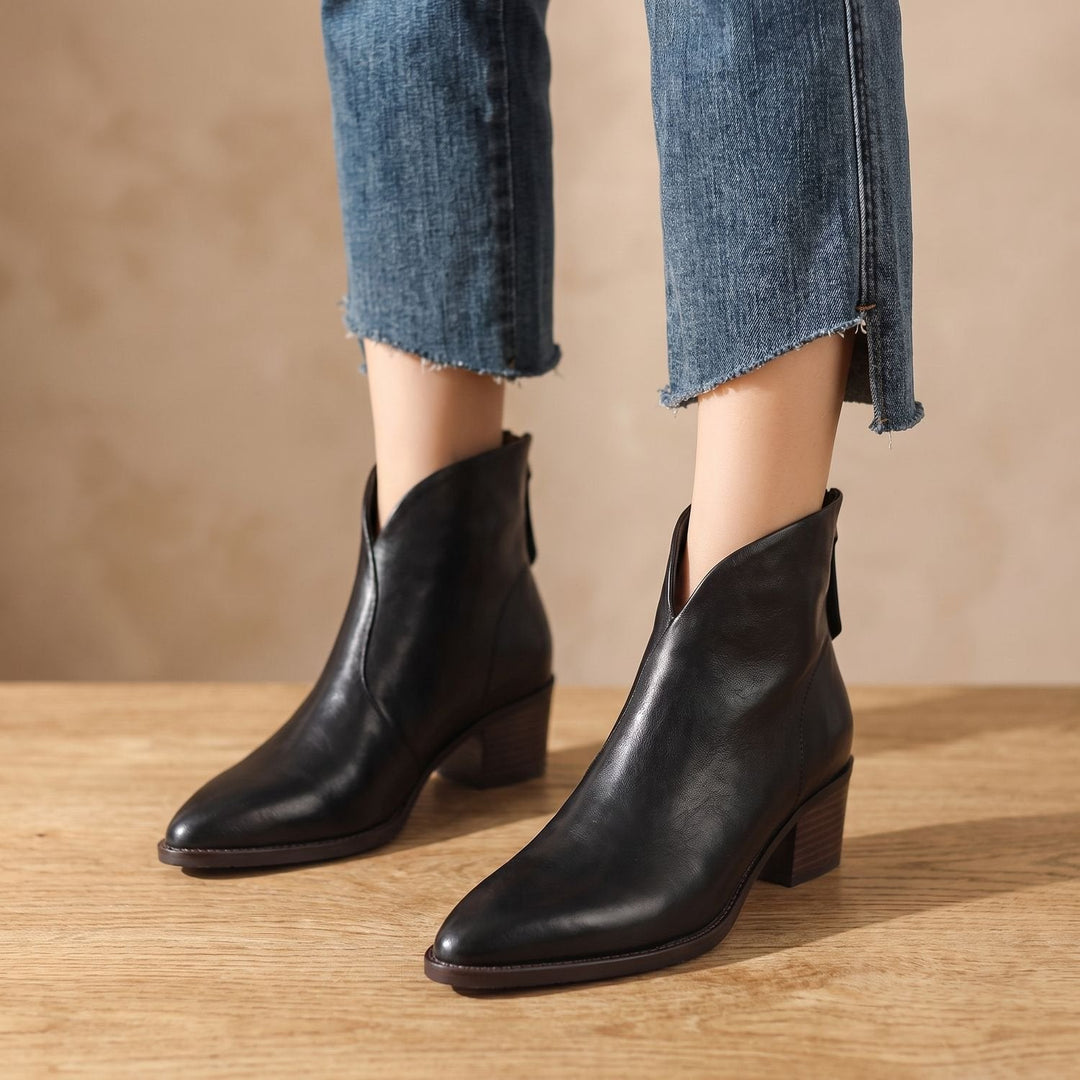 Damen Stiefeletten mit Blockabsatz für Alltag