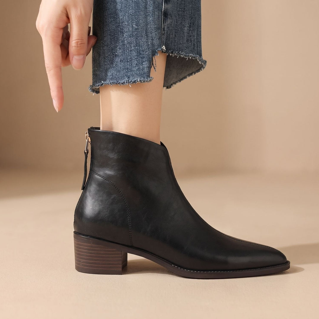 Damen Stiefeletten mit Blockabsatz für Alltag (4)