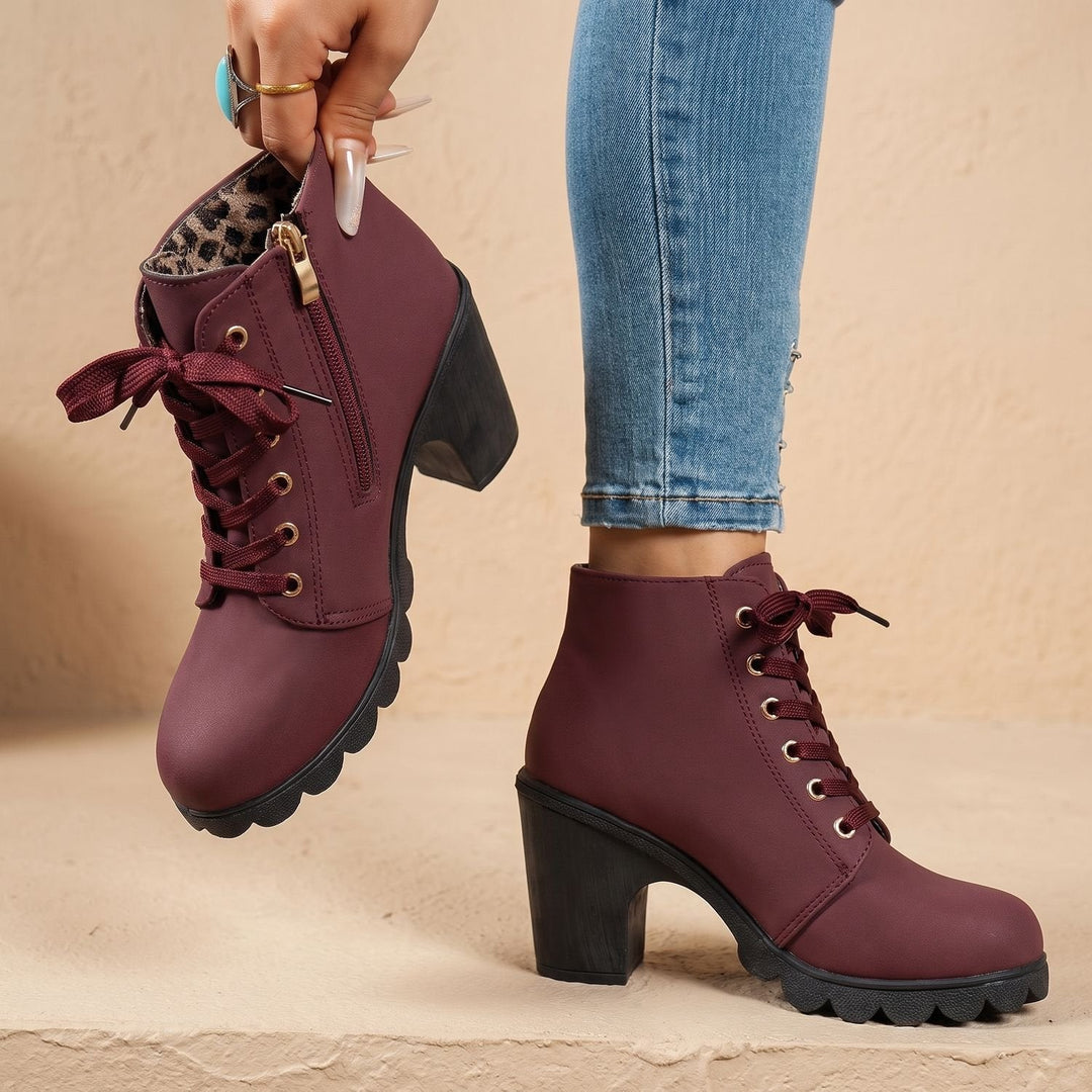 Damen Stiefeletten mit Blockabsatz für Winter