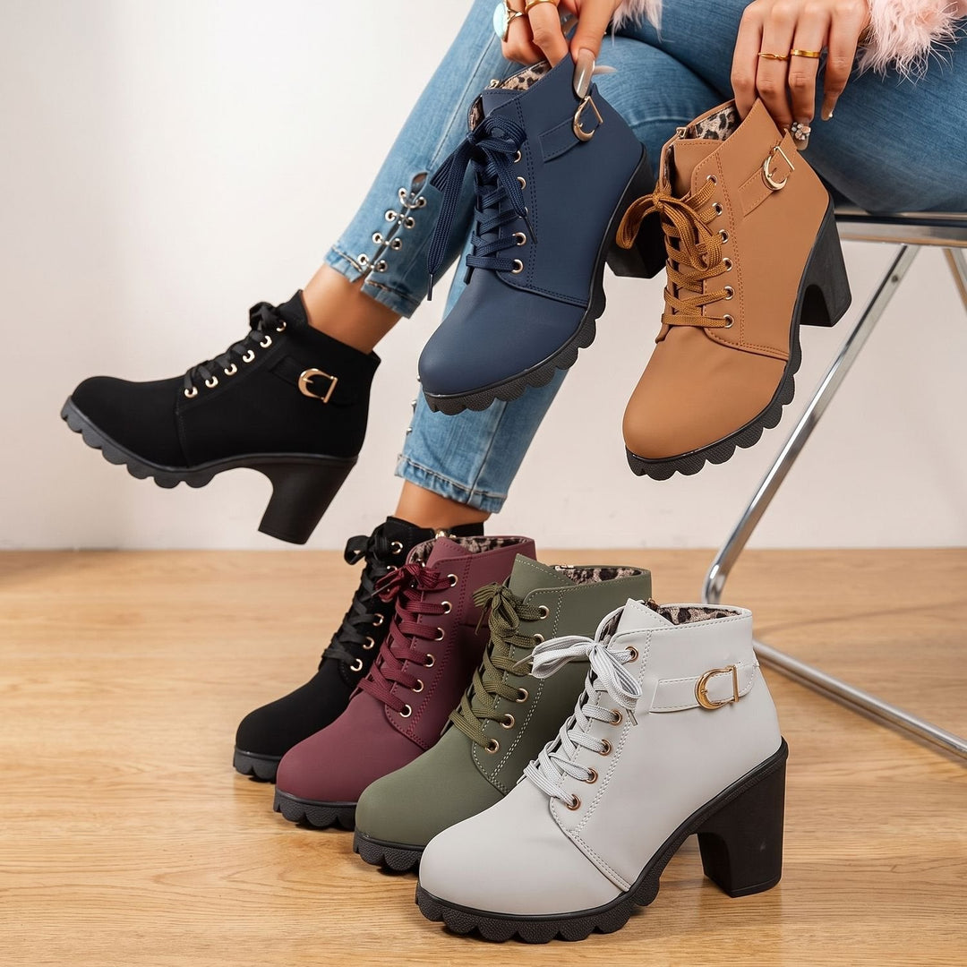 Damen Stiefeletten mit Blockabsatz für Winter (12)