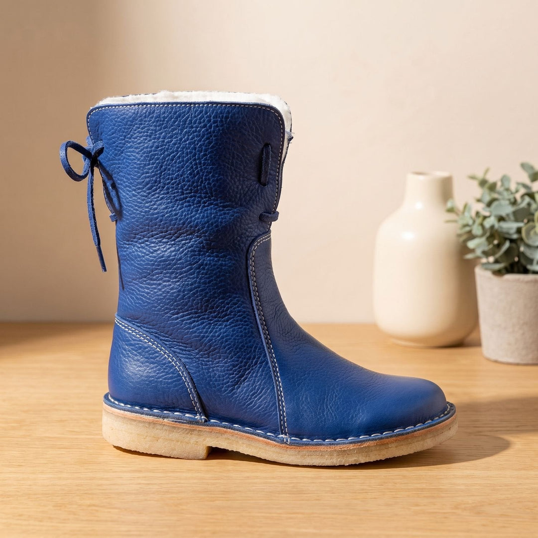 Damen Stiefeletten mit Fleecefutter für Winter in Blau