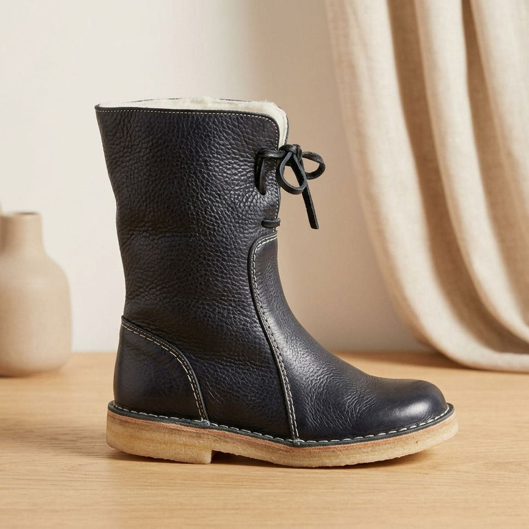 Damen Stiefeletten mit Fleecefutter für Winter in Schwarz