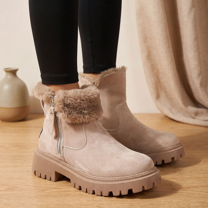 Damen Stiefeletten mit Plüsch-Futter für Winter (3)