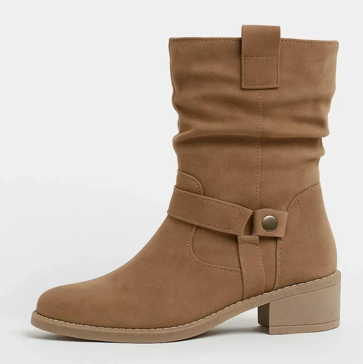Damen Stiefeletten mit Schnallenriemen für Herbst (10)