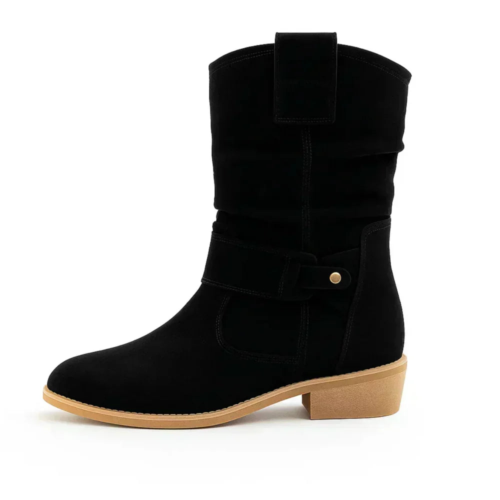 Damen Stiefeletten mit Schnallenriemen für Herbst (11)