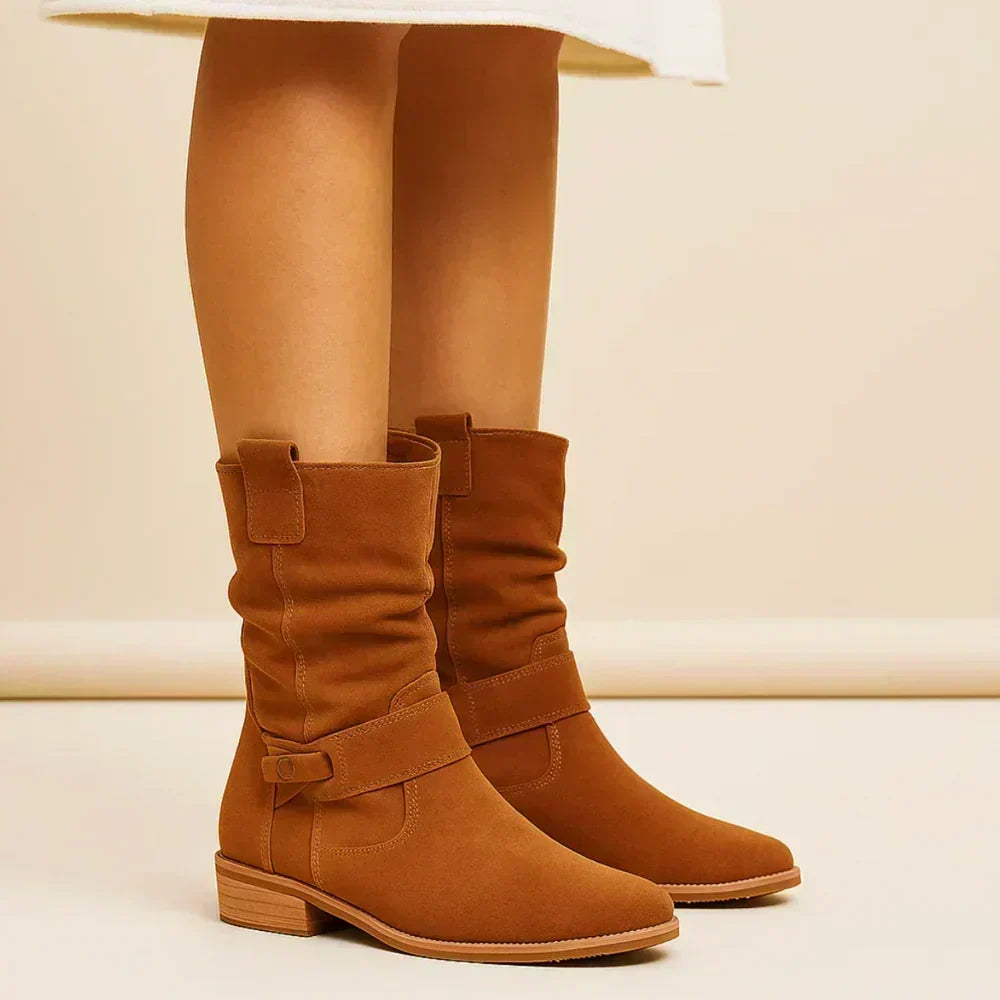 Damen Stiefeletten mit Schnallenriemen für Herbst (3)