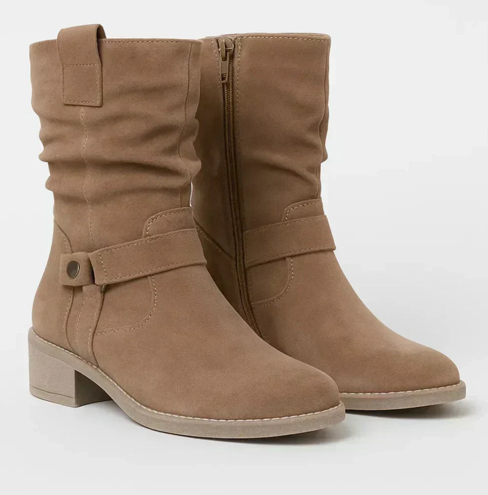 Damen Stiefeletten mit Schnallenriemen für Herbst (4)