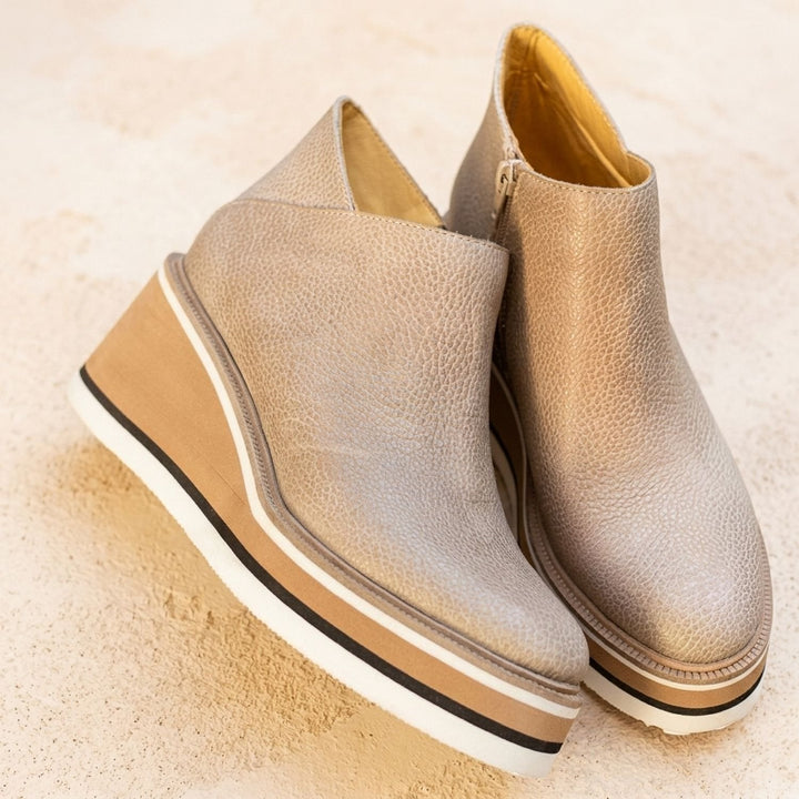 Damen Stiefeletten mit Slip-On für Winter in Aprikose