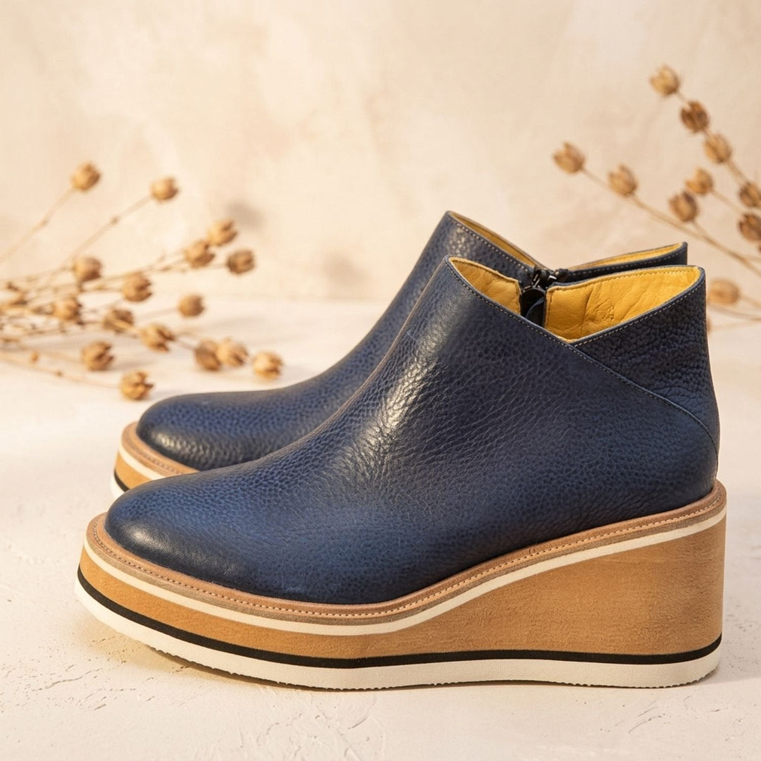 Damen Stiefeletten mit Slip-On für Winter in Dunkelblau