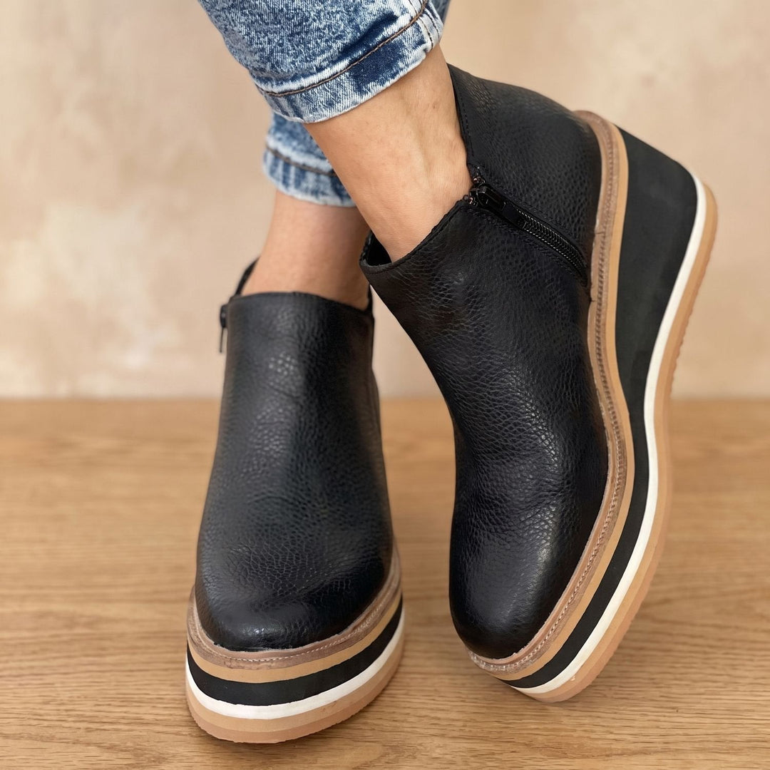 Damen Stiefeletten mit Slip-On für Winter in Schwarz