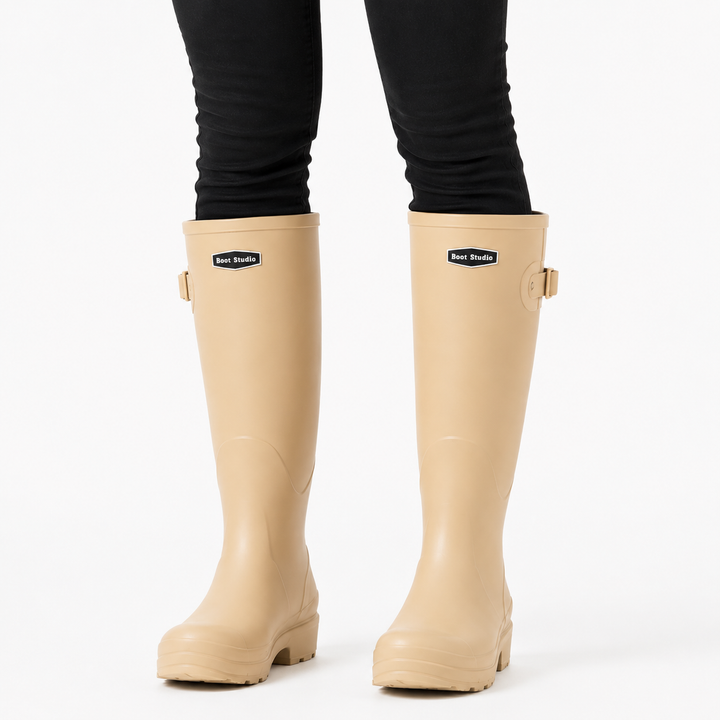Damen Stiefeletten wasserdicht für regnerische Tage in Beige