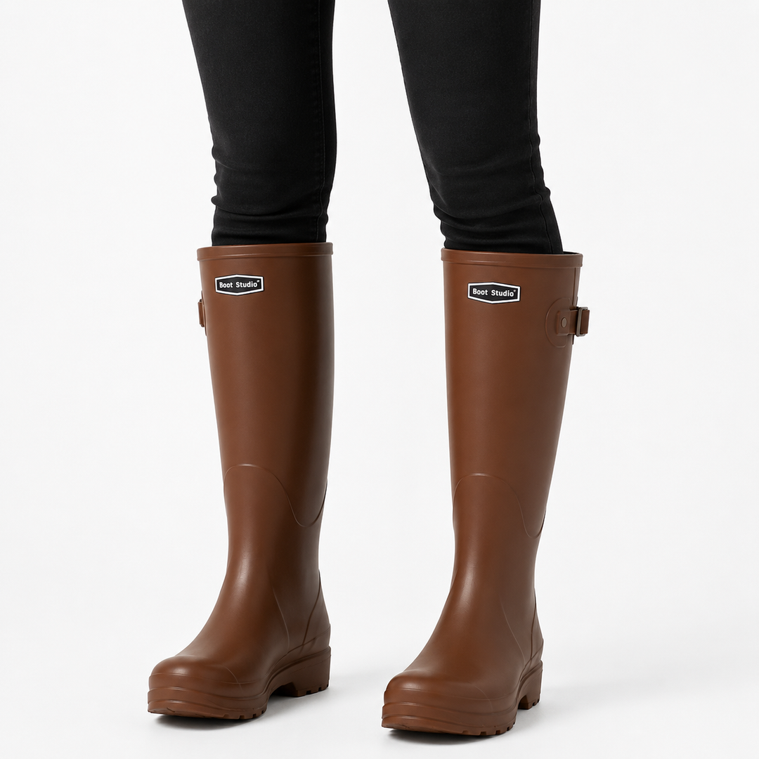 Damen Stiefeletten wasserdicht für regnerische Tage in Braun