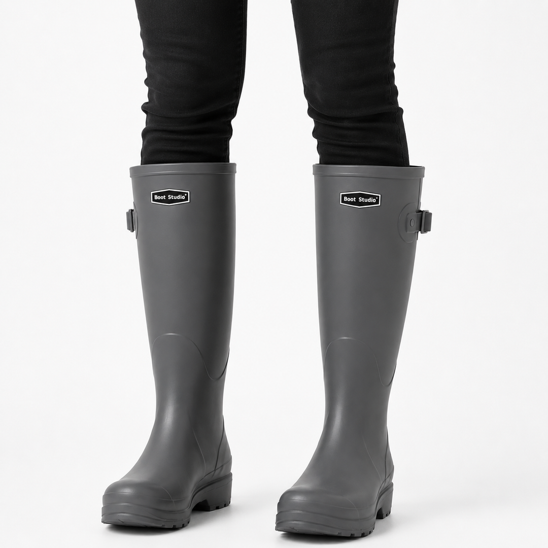 Damen Stiefeletten wasserdicht für regnerische Tage in Dunkelgrau