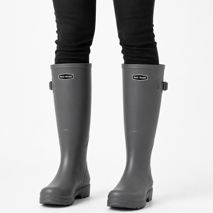 Damen Stiefeletten wasserdicht für regnerische Tage in Dunkelgrau