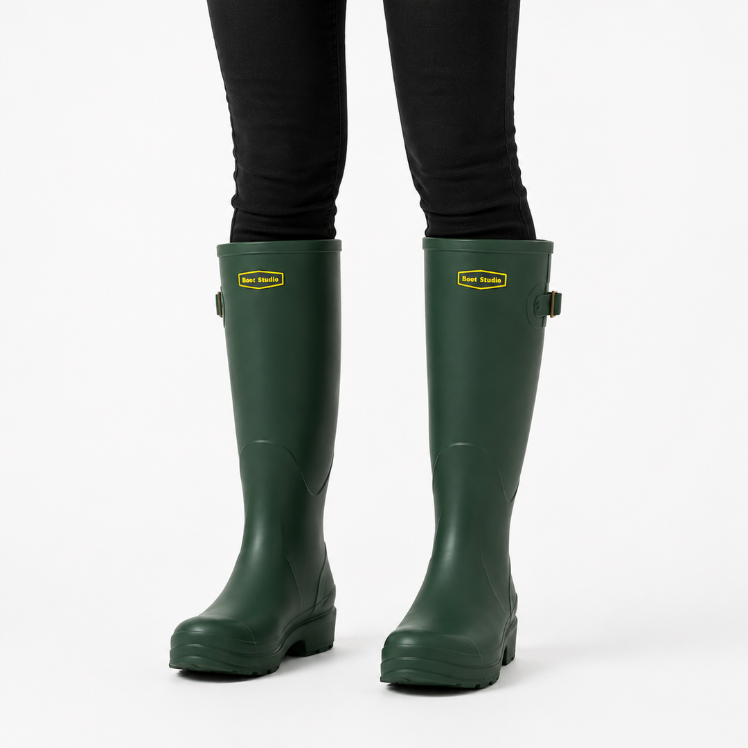 Damen Stiefeletten wasserdicht für regnerische Tage in Grün