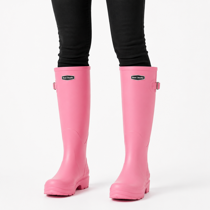 Damen Stiefeletten wasserdicht für regnerische Tage in Rosa