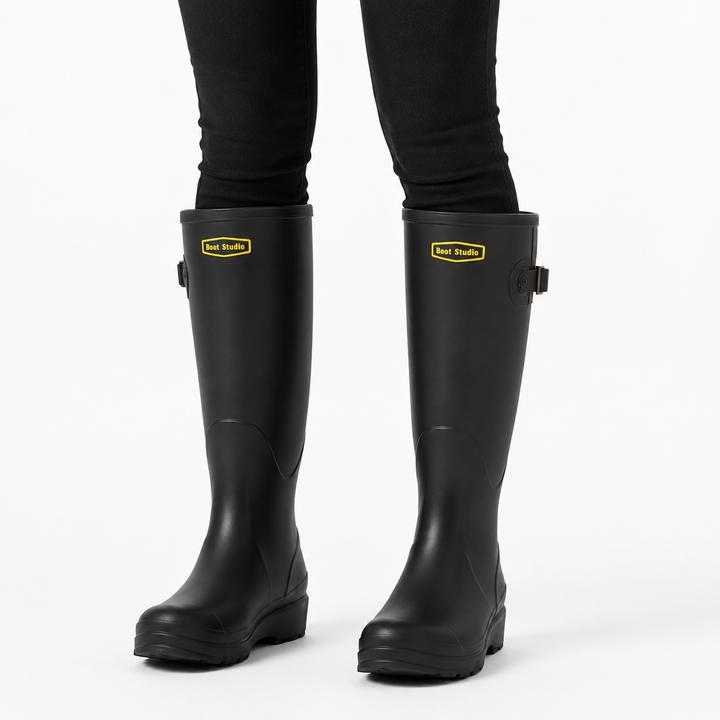Damen Stiefeletten wasserdicht für regnerische Tage in Schwarz