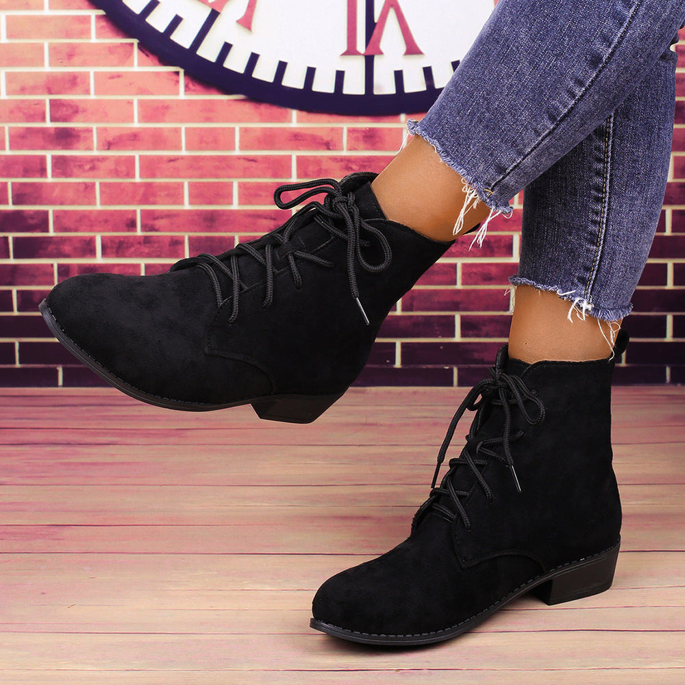Damen Stiefeletten zum Schnüren mit Blockabsatz (2)