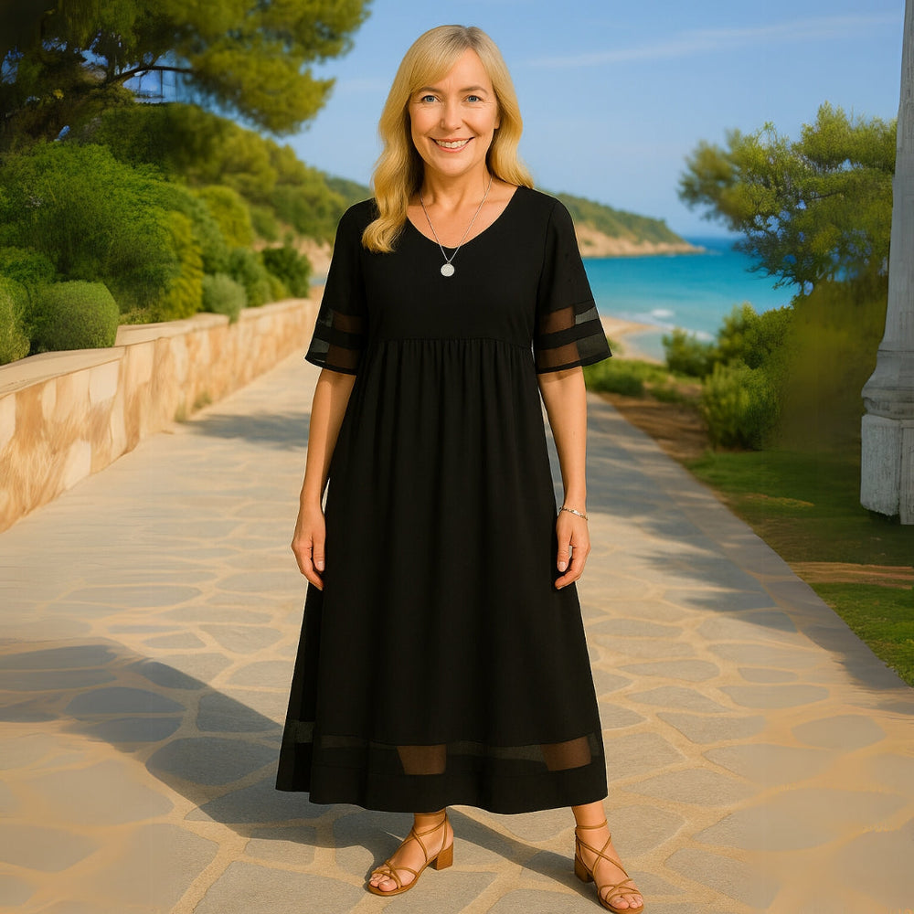 Damen Strandkleid aus Baumwolle in Maxilänge (2)