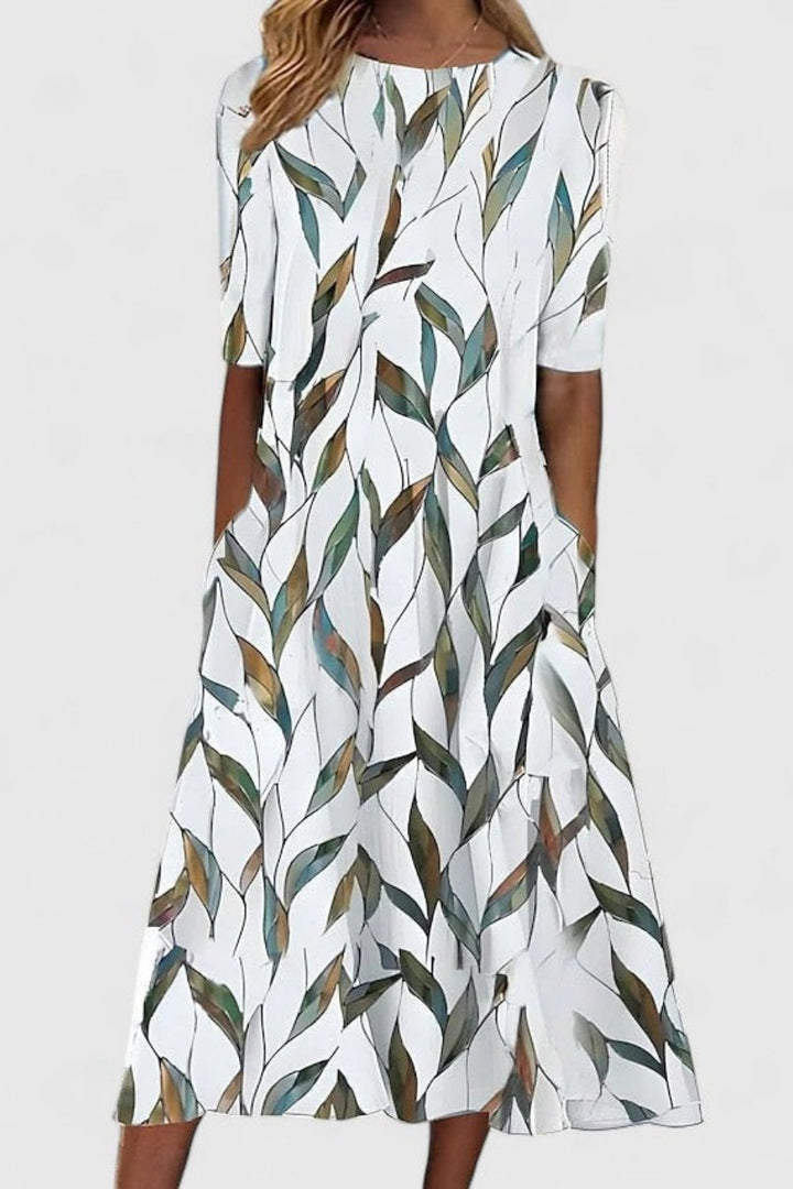 Damen Strandkleid aus Baumwolle in Midilänge in White 2